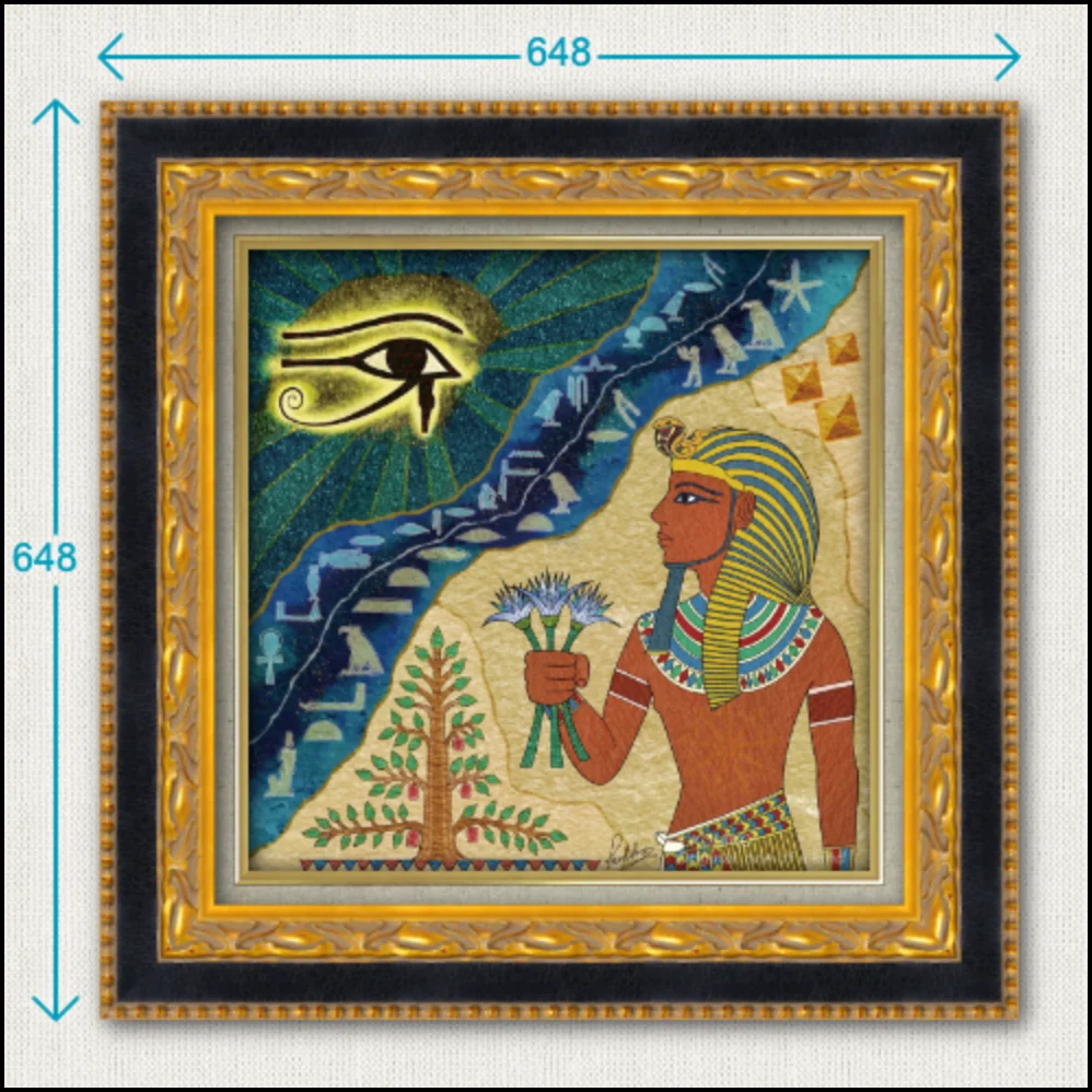Ten no Me: framing preview (gold oil painting frame, 648 × 648 mm)